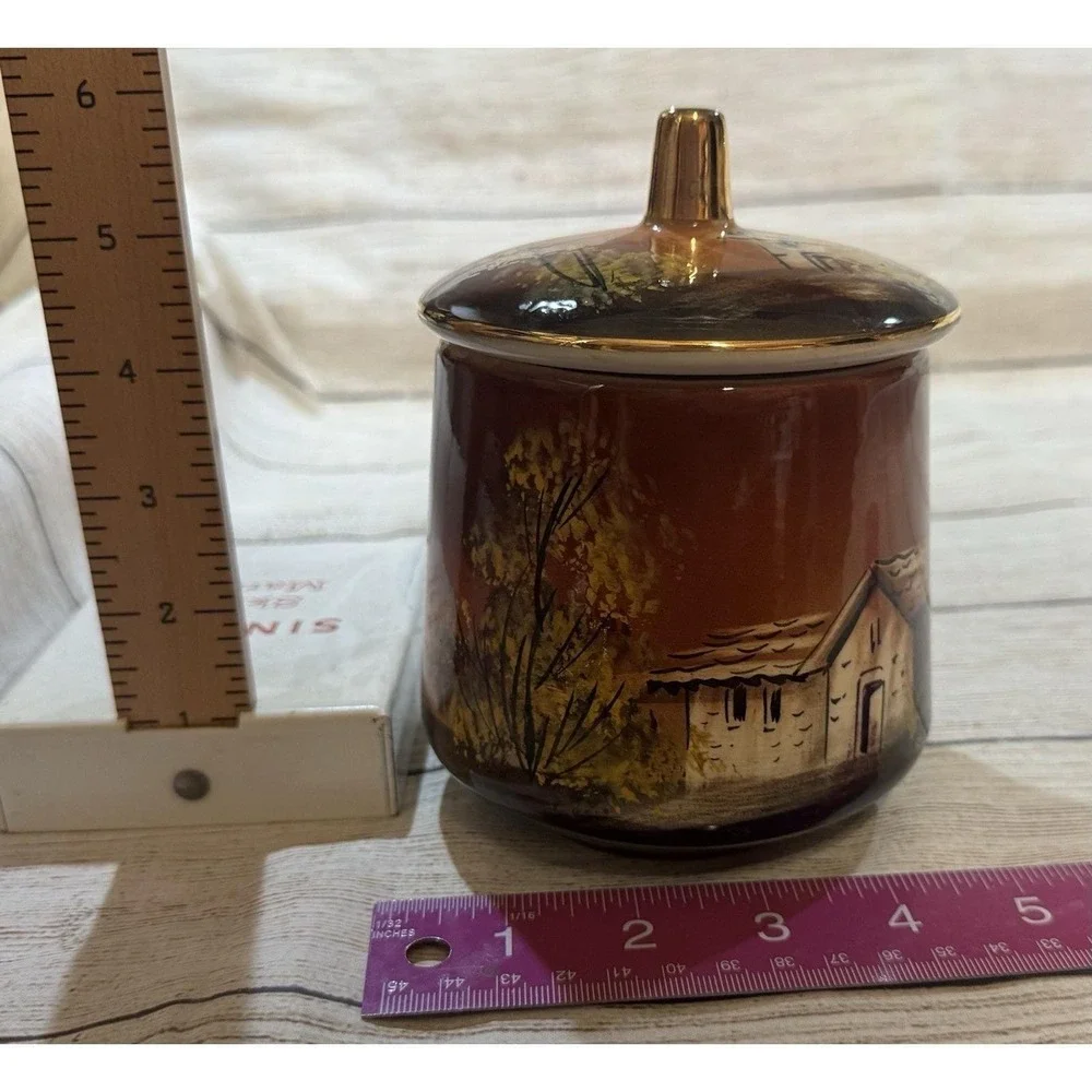VTG Handpainted Brown 5 1/2